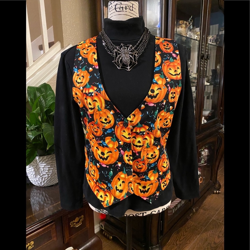 Beautiful color Halloween Pumpkin Vest Vintage